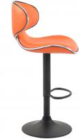 2er Set Barhocker Las Vegas V2 Kunstleder schwarz orange 