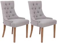 2er Set Esszimmerstuhl Aberdeen Stoff antik-hell grau 2er Set Esszimmerstuhl Aberdeen Stoff antik-hell grau