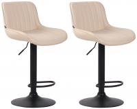 2er Set Barhocker Lentini Kunstleder schwarz creme 2er Set Barhocker Lentini Kunstleder schwarz creme