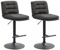 2er Set Barhocker Damar Stoff schwarz dunkelgrau 2er Set Barhocker Damar Stoff schwarz dunkelgrau