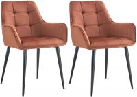 2er Set Esszimmerstuhl Ferndale Samt braun 2er Set Esszimmerstuhl Ferndale Samt braun