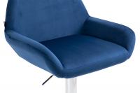 Barhocker Braga Samt chrom blau Barhocker Braga Samt chrom blau