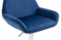 Barhocker Braga Samt chrom blau 