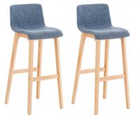 2er Set Barhocker Hoover Stoff Natura blau 2er Set Barhocker Hoover Stoff Natura blau