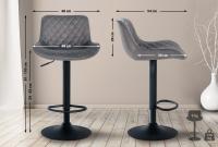 2er Set Barhocker Minosa Samt dunkelgrau 2er Set Barhocker Minosa Samt dunkelgrau