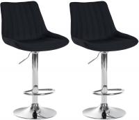 2er Set Barhocker Toni Stoff chrom schwarz 2er Set Barhocker Toni Stoff chrom schwarz