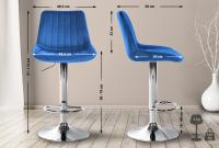 2er Set Barhocker Toni Samt chrom blau 2er Set Barhocker Toni Samt chrom blau
