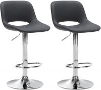 2er Set Barhocker Camden Kunstleder chrom schwarz 