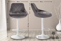 2er Set Barhocker Lazio Samt weiß grau 