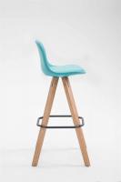 Barhocker Franklin Vollgepolstert Kunstleder Square Natura (eiche) blau 
