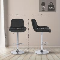 2er Set Barhocker Solon Chrom Stoff schwarz 2er Set Barhocker Solon Chrom Stoff schwarz