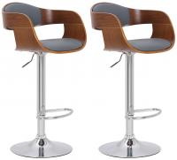 2er Set Barhocker Kingston Kunstleder walnuss/grau 2er Set Barhocker Kingston Kunstleder walnuss/grau