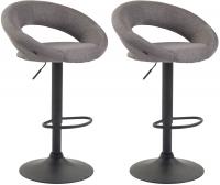 2er Set Barhocker Olinda Stoff schwarz grau 2er Set Barhocker Olinda Stoff schwarz grau