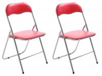 2er Set Klappstuhl Felix rot/silber 