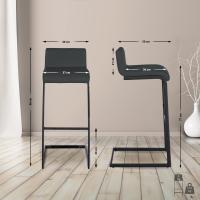 Barhocker Newport Kunstleder B dunkelgrau 