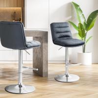 2er Set Barhocker Damar Samt chrom dunkelgrau 2er Set Barhocker Damar Samt chrom dunkelgrau