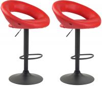 2er Set Barhocker Olinda Kunstleder schwarz rot 2er Set Barhocker Olinda Kunstleder schwarz rot