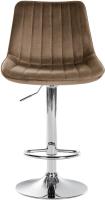 2er Set Barhocker Toni Samt chrom braun 2er Set Barhocker Toni Samt chrom braun