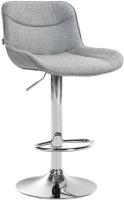 Barhocker Vonore Stoff chrom grau 