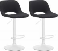 2er Set Barhocker Camden Stoff weiß schwarz 2er Set Barhocker Camden Stoff weiß schwarz