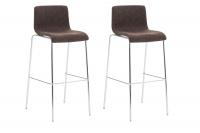 2er Set Barhocker Hoover Stoff 4-Fuß Gestell chrom braun 2er Set Barhocker Hoover Stoff 4-Fuß Gestell chrom braun