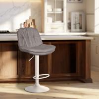 Barhocker Laurel Stoff weiß grau Barhocker Laurel Stoff weiß grau