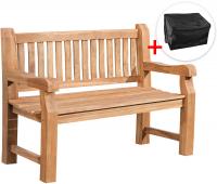 Teakbank Jackson 120 cm mit Abdeckhaube teak Teakbank Jackson 120 cm mit Abdeckhaube teak