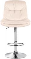 Barhocker Laurel Samt chrom creme Barhocker Laurel Samt chrom creme