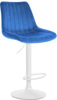 Barhocker Toni Samt weiß blau Barhocker Toni Samt weiß blau