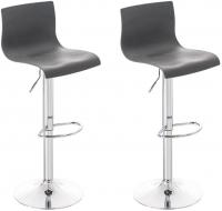 2er Set Barhocker Hoover Kunststoff chrom grau 
