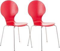 2er Set Besucherstuhl Diego rot