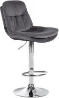 Barhocker Laurel Samt chrom dunkelgrau 