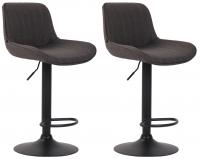 2er Set Barhocker Lentini Stoff schwarz dunkelgrau 2er Set Barhocker Lentini Stoff schwarz dunkelgrau
