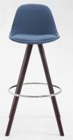 2er Set Barhocker Franklin Stoff rund cappuccino (eiche) blau 