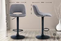 2er Set Barhocker Camden Samt schwarz dunkelgrau 2er Set Barhocker Camden Samt schwarz dunkelgrau