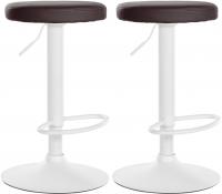 2er Set Barhocker Ponte Kunstleder weiß braun 2er Set Barhocker Ponte Kunstleder weiß braun