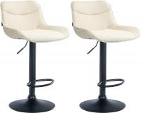 2er Set Barhocker Vonore Stoff schwarz creme 2er Set Barhocker Vonore Stoff schwarz creme