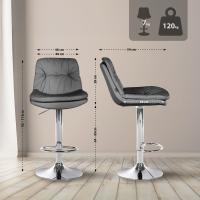 Barhocker Laurel Kunstleder chrom grau 