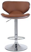 2er Set Barhocker Las Vegas V2 Kunstleder chrom hellbraun 