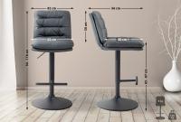 2er Set Barhocker Damar Kunstleder schwarz grau 2er Set Barhocker Damar Kunstleder schwarz grau