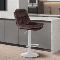 Barhocker Laurel Samt weiß braun Barhocker Laurel Samt weiß braun