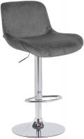 Barhocker Solon Chrom Samt dunkelgrau Barhocker Solon Chrom Samt dunkelgrau