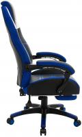 Bürostuhl Clovis Kunstleder schwarz/blau 