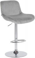 Barhocker Solon Chrom Samt grau Barhocker Solon Chrom Samt grau
