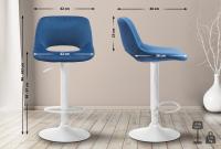 2er Set Barhocker Camden Samt weiß blau 2er Set Barhocker Camden Samt weiß blau