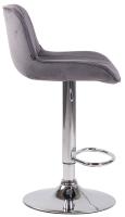 2er Set Barhocker Lentini Samt chrom dunkelgrau 