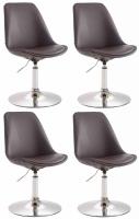 4er Set Esszimmerstühle Maverick C Kunstleder braun