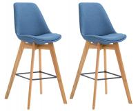 2er Set Barhocker Metz Stoff natura blau 2er Set Barhocker Metz Stoff natura blau
