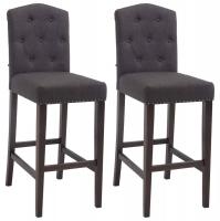 2er Set Barhocker Louise Stoff antik dunkelgrau 2er Set Barhocker Louise Stoff antik dunkelgrau