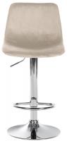 2er Set Barhocker Divo Samt Chrom creme 